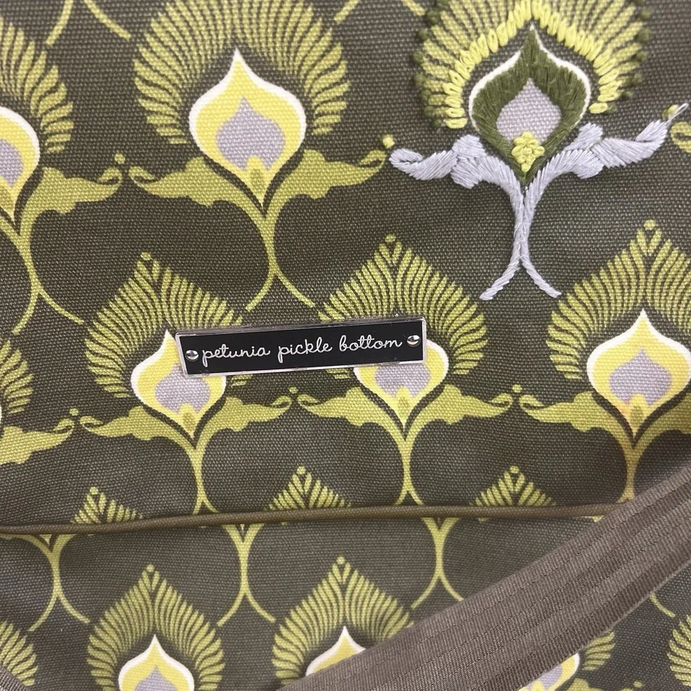 Petunia Pickle‎ Bottom Diaper Bag Large Boxy Backpack Green Floral
